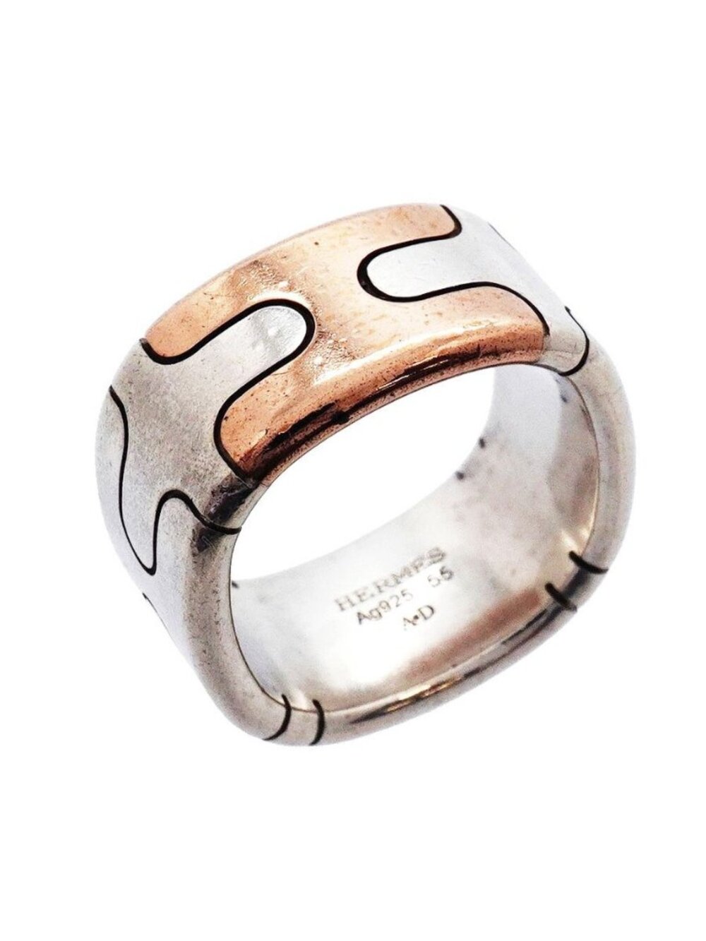 Hermes Ring Hercules 925 Sterling Silver Blanc